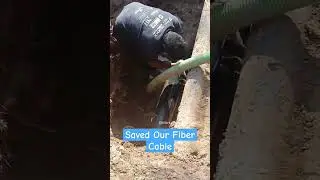 We Saved Our Fiber Cable During MC Water Pipe Damage! #shorts #fiber #cabel #protection
