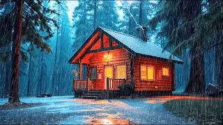 🌧️ Cozy Forest Cabin Rain LIVE &mdash; Sleep Ambience for Calm Nights | Peaceful Camping #cabinbliss