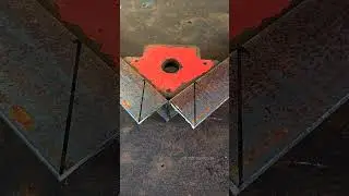 easy trick to cut 45 degree L angle iron #welding #welder #fabrication #metalworking