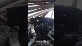 Fresh footage of the use of the 152-mm howitzer D-1 model 1943 (year)  the russian army at the front