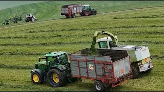 Herbstgras 🍀 hacken vom mähen bis ins Hochsilo in der Scheune 🇨🇭 Leidenberg 🇨🇭