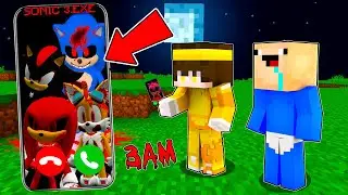 NUNCA LLAMES a SONIC 3.EXE a las 3 AM en Minecraft! 💀📱😱 | 2 Noobs vs SHADOW, TAILS, SONIC 3 PELICULA