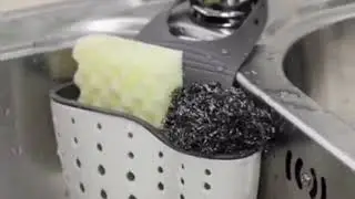 Kitchen Soap Sponge Brush Holder Hanging Sink Drainer Storage Rack Organizer for Soap,Scrub Brushes