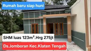 Rumah siap huni,bangunan baru SHM luas 123m².Hrg 275jt. Ds.Jomboran Kec.Klaten Tengah Kab.Mlaten