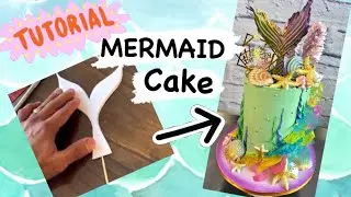 DIY MERMAID CAKE! 🧜&zwj;♀️😍🎂 #cakedecorating #cake #caketutorial
