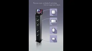 Sharper Image Bluetooth Tower Speaker with A Docking Station & FM Radio