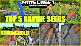 Minecraft PE - TOP 5 BEST RAVINE SEEDS ! STRONGHOLD & VILLAGE in RAVINE & MORE ! | MCPE 1.2