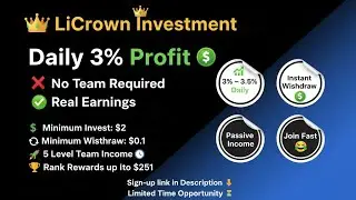 Licrown 👑 New Best investment Project 🤑💸 | Don't Miss 🥳