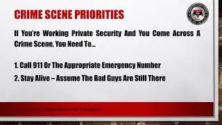 Crime Scene Priorities | Security Training | Executive Protection Course