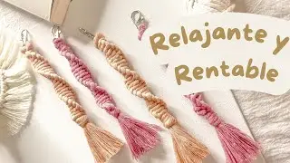 Spiral macrame keychain tutorial for beginners | Profitable business idea to start from home
