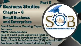 11th Business Studies Chapter 8 | Small Business & Entrepreneurship | Part 3  #entrepreneurship