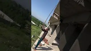 Lifting of steel bars from Ground Floor to Second floor