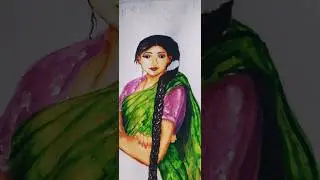 portrait with water colors #composition ###water color painting# portrait drawing