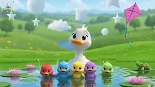 5 Little Ducks (Learning Numbers, Colors & Shapes) (Nursery Rhyme for Kids) #5 little duck song #1-5