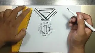 How to draw simple GOLD MEDAL in 5 minutes