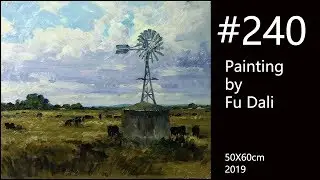 #240 Landscape Oil Painting by Fu Dali