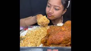 ASMR: EATING SPICY CHICKEN CURRY🔥 BASMATI RICE || #shorts #mukbangn#asmreating #mukbangasmr #asmr