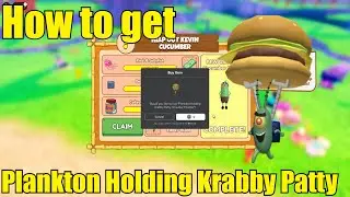 Как получить Планктона, держащего плюшевого крабсбургера на плече в SpongeBob Simulator | 10K Stock
