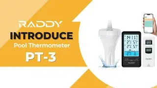 Raddy PT-3 Wi-Fi Pool Thermometer LCD Display | IPX7 Waterproof | APP Remote Monitor | Rechargeable