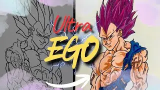 Cómo terminé mi dibujo de Vegeta Ultra Ego 🔥 | del boceto al color (Dragon Ball)