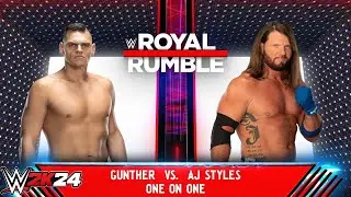 WWE 2k24 - Gunther vs Aj Styles: Single Match at Royal Rumble 