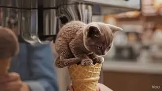 Ice Cream Turns Into a Cute Kitten 😱🍦🐱 | AI Magic Short #AIShorts#AITransformation#IceCreamArt 