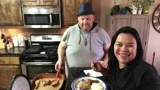 American Guy cooks Guinataan Chicken Adobo