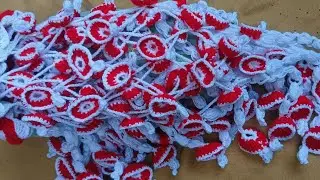 🌼 Diwali special Rose flower toran, फूलों वाला तोरण, Bandhanwar, Crochet Gate Parda Jhalar design 