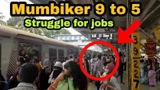 Mumbai Local Train Struggle 😭|&nbsp;Heavy Rain In Mumbai&nbsp;| Rush hour at train station in India