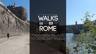 Walking In ROME - Tiber river(4K). April/21