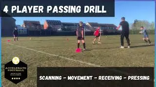 Four player passing drill - Great for academy and grassroots