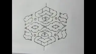 13*7 Simple Rangoli Idea | #art #kolamrangoli #rangoli #dialyrangoli #rangolipatterns #drawing