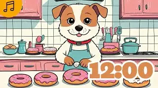 12-Minute Timer with Calming Music for The Classroom/ Dog Making Donuts 🍩 | Relaxing Adorable Timer