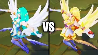 Star Guardian Soraka vs Prestige Star Guardian Soraka Skins Comparison (League of Legends)