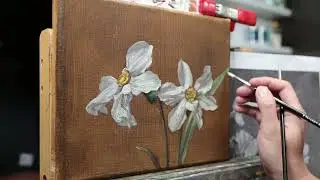 Recreating a Masterpiece: My Daffodil Painting Inspired by Fantin-Latour 🌼 #oilpainting #timelapse