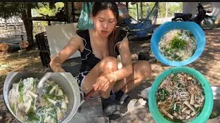 ต้มเส้นข้าวเปียกแบบลาวชดน้ำร้อนๆสู่แม่กิน🇱🇦