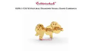0.09ct GH/SI Natural Diamond Shaka Hand Earrings