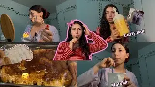 Vlog (cooking,curly routines etc…)🍵😋