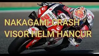HELM TAKAAKI NAKAGAMI MEMBENTUR BAN BELAKANG MOTOR BAGNAIA