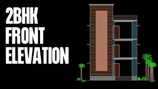 2BHK Modern House Front Elevation in AutoCAD | Simple & Stylish Home Design | AutoCAD
