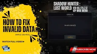 HOW TO FIX INVALID DATA SHADOW HUNTER #shadowhunters #shadowhuntermod