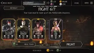 MKX MOBILE DEFEAT BOSS JADE WITH FUSION1 CHARACTERS IN RELIC HUNT TOWER