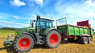 Fendt 516 Vario & Strautmann Streublitz VS 1805 mit Kalk beim Stoppelacker d&uuml;ngen 2024!