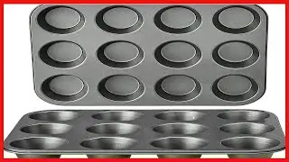 Amazon Basics Nonstick Muffin Baking Pan, 12 Cups - Set of 2