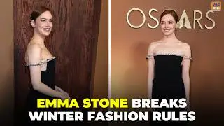 Emma Stone Steps Out in Stunning Cold-Shoulder Winter Outfit