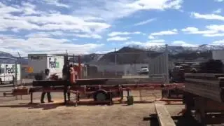 Rojo resaws a timber on the woodmizer