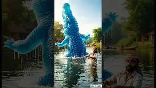 Nadi mein nikla 20-Foot ka Neela Magarmach! 🐊😱 Giant Blue Crocodile Found!#crocodile #river