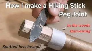 How I make a peg joint for hiking stick Toppers. Day in the life of a stick maker. Stick harvesting 