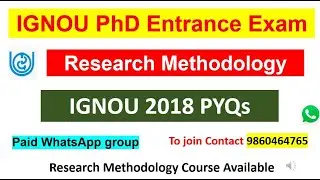 IGNOU PhD Entrance Exam 2022-23 | IGNOU  2018 PYQs | Research Methodology | Imp. MCQs