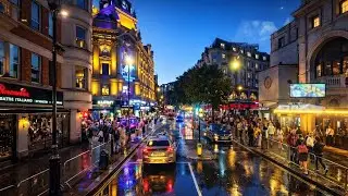 Evening ASMR Walk | London City Ambience | Trafalgar Square, Oxford Circus, Tottenhamt Road